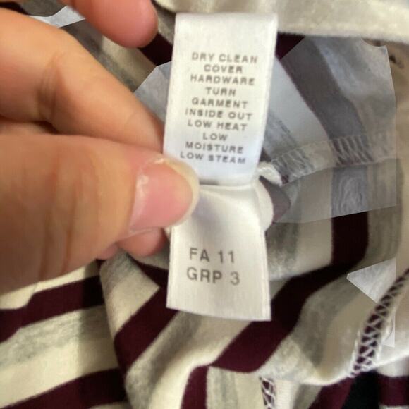 St. John ‎ Long Sleeve Striped Crew Neck Viscose BlendBlouse Career Workwear Med - Picture 5 of 8